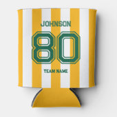 Geel & Groen Sportteam Aangepaste Naam Team Blikjeskoeler (Voorkant)