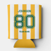 Geel & Groen Sportteam Aangepaste Naam Team Blikjeskoeler (Achterkant)