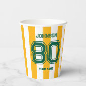 Geel & Groen Sportteam Aangepaste Naam Team Papieren Bekers (Achterkant)