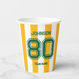 Geel & Groen Sportteam Aangepaste Naam Team Papieren Bekers