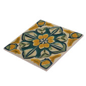 Geel & Groen Symmetrisch Abstract Mediterraan Tegeltje (Zijkant)