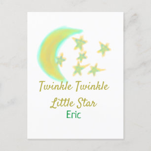Geel groen twinkel Twinkle Little Star voeg naam t Briefkaart
