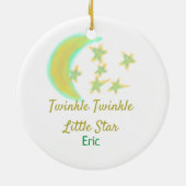 Geel groen twinkle Twinkle Little Star voeg naam t Keramisch Ornament (Achterkant)