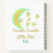 Geel groen twinkle Twinkle Little Star voeg naam t Notitieboek (Achterkant)