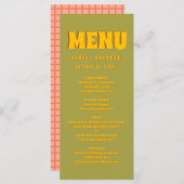 Geel Groen Vet Groovy Typografie Bruiloft Menu