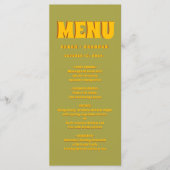 Geel Groen Vet Groovy Typografie Bruiloft Menu (Voorkant)