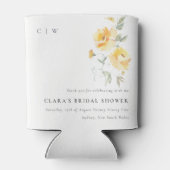 Geel groen Waterverf Roos Bloem Vrijgezellenfeest Blikjeskoeler (Achterkant)