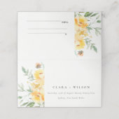 Geel groen Waterverf Roos Vloeiend huwelijk Plaatskaartje (Buitenkant ongevouwen)
