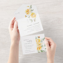 Geel groen Waterverf Roos Vloerbunch bruiloft