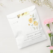 Geel groen Waterverf Roos Vloerbunch bruiloft Bedankzakje (Gezegeld)