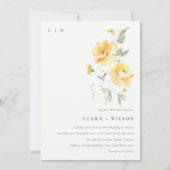 Geel groen Waterverf Roos Vloerbunch bruiloft Kaart (Voorkant)