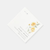 Geel groen Waterverf Roos Vloerbunch bruiloft Servet (Hoek)