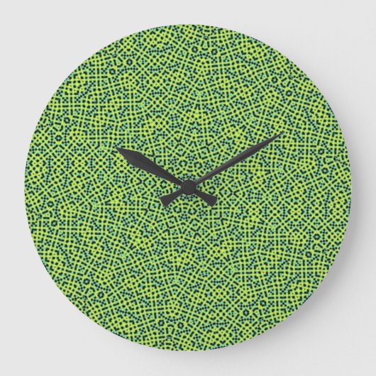 Geel, Groen Weefpatroon Grote Klok (Voorkant)