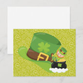Geel Groen Wervelt Groen Pet Leprechaun Briefkaart (Voorkant / Achterkant)