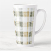 Geel Groen Wit Geruit Strepen Latte Mok (Rechts)