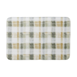 Geel Groen Wit Gestreepte Plaid Badmat