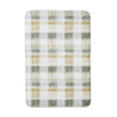 Geel Groen Wit Gestreepte Plaid Badmat (Voorkant Verticaal)