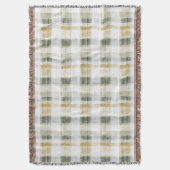Geel Groen Wit Gestreepte Plaid Deken (Voorkant Verticaal)