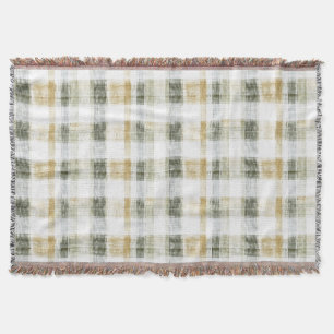 Geel Groen Wit Gestreepte Plaid Deken