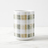 Geel Groen Wit Gestreepte Plaid Koffiemok (Center)