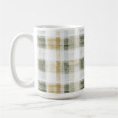 Geel Groen Wit Gestreepte Plaid Koffiemok (Links)