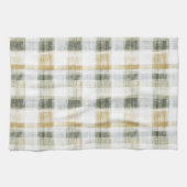 Geel Groen Wit Gestreepte Plaid Theedoek (Horizontaal)