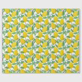 Geel groen wit lemonpatroon cadeaupapier (Vlak)