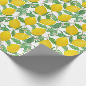 Geel groen wit lemonpatroon cadeaupapier (Hoek)