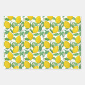 Geel groen wit lemonpatroon inpakpapier vel (Voorkant 3)