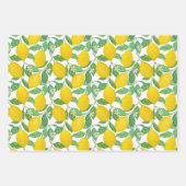 Geel groen wit lemonpatroon inpakpapier vel (Voorkant)