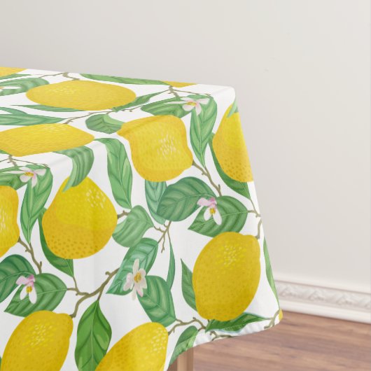 Geel groen wit lemonpatroon tafelkleed (Voorbeeld)
