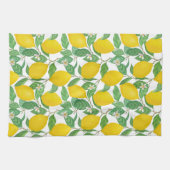 Geel groen wit lemonpatroon theedoek (Horizontaal)