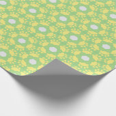Geel Groen Wit Paw Design Cadeaupapier (Hoek)