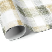Geel Groen Witte Gestreepte Plaid Verjaardag Cadeaupapier (Rol Hoek)