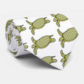 Geel groen zee schildpad stropdas (Opgerold)
