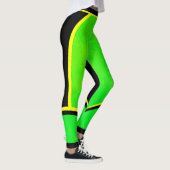 Geel Groen Zwart (jouw naam) Leggings (Rechts)