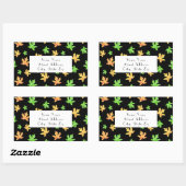 Geel Groen Zwart Maple Leaf Patroon labels (Vel)