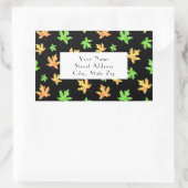 Geel Groen Zwart Maple Leaf Patroon labels (Tas)