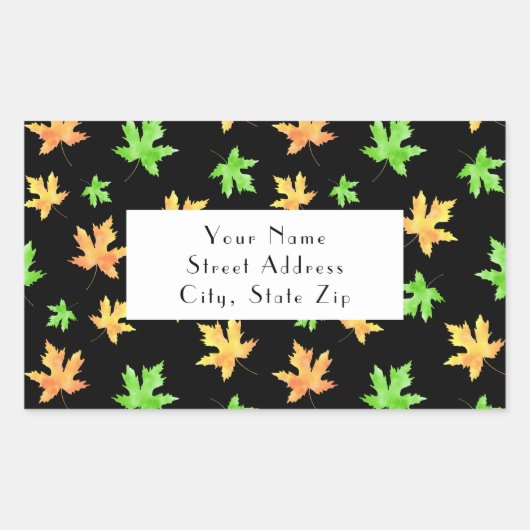 Geel Groen Zwart Maple Leaf Patroon labels (Voorkant)