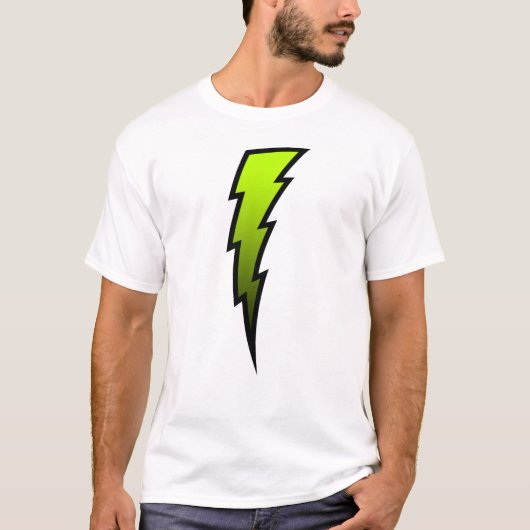 Geel-groene bliksembolt t-shirt (Voorkant)