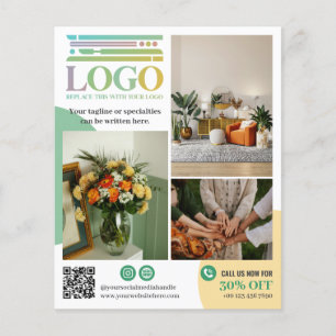 Geel Groene Cirkels Logo Foto's Promotioneel Flyer