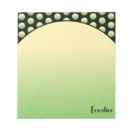 Geel Groene Cirkels Zwarte Achtergrond Naam Notitieblok