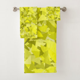Geel Groene Driehoek Patroon Bad Handdoek