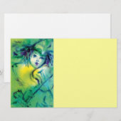 GEEL GROENE MUZIEK DIE EEN STERK Venetiaans carnav Briefpapier (Voorkant / Achterkant)