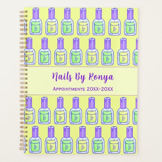 Geel Groene Nail Poolse Nail Salon Kunstenaars Art Planner (Voorkant)