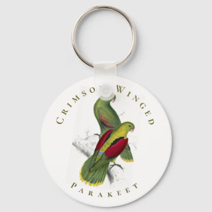 Geel Groene Rode Crimson Winged Paraket Sleutelhanger