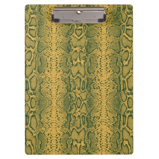 Geel Groene Slang Huid Dierenprint Klembord (Voorkant)