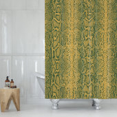 Geel Groene Slangenhuid Dierenprint Douchegordijn