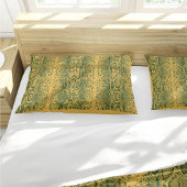 Geel Groene Slangenhuid Dierenprint Kussensloop