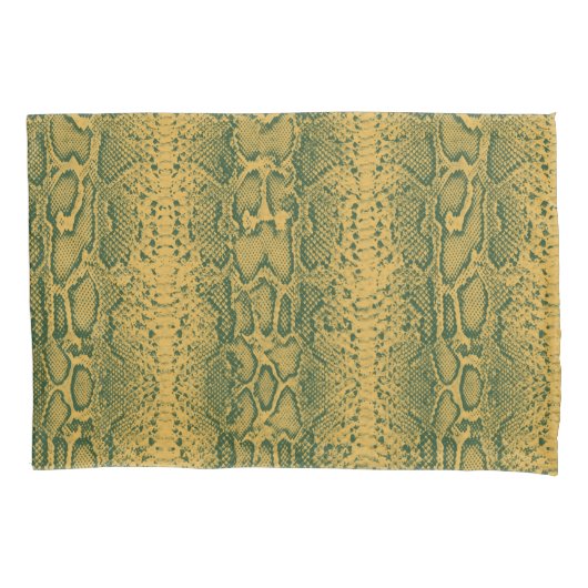 Geel Groene Slangenhuid Dierenprint Kussensloop (Voorkant-Links)